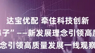 达宝优配 牵住科技创新这个“牛鼻子”——新发展理念引领高质量发展一线观察之一
